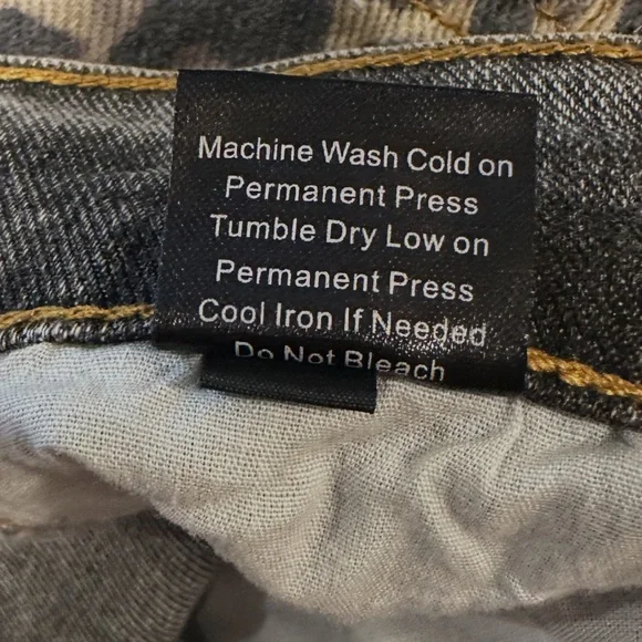 POL Studded Patch Jeans Size Large Charcoal Gray High Rise Button Fly Wide Leg - Picture 13 of 15